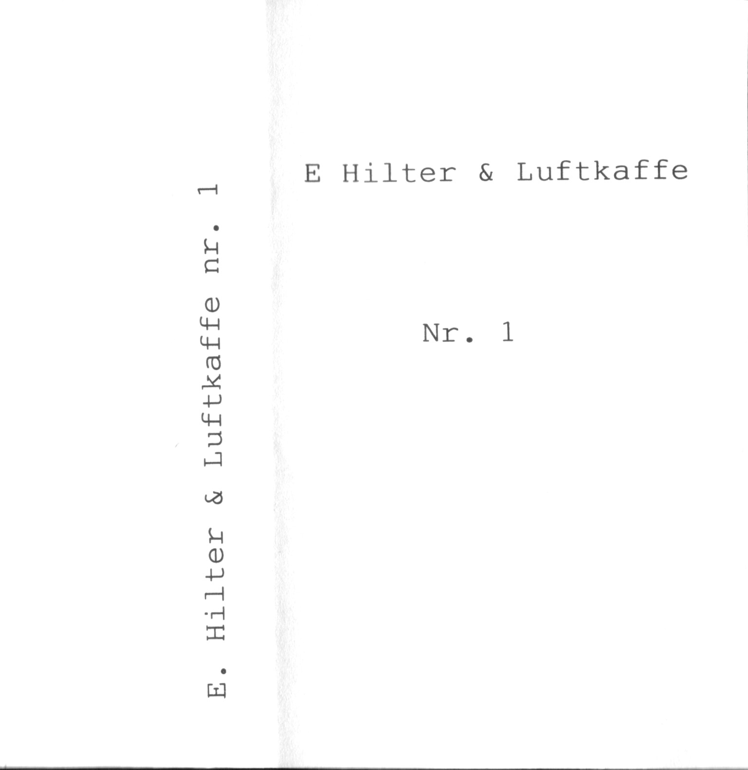 E Hilter & Luftkaffe nr 1